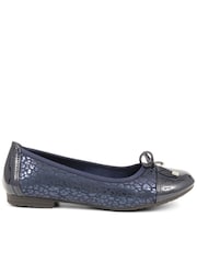 Pavers Navy/Navy Patent Pavers Simple Slip-On Ballet Pumps - Image 2 of 5