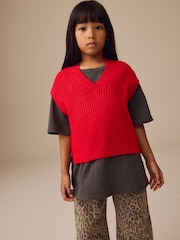 Red Knitted Tank (3-16yrs) - Image 1 of 8