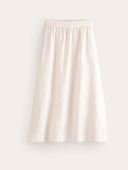 Boden Cream Florence 100% Linen Midi Skirt - Image 5 of 5
