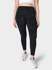 Sweaty Betty Ultra Black Camo Print 7/8 Length Power 7/8 Workout Leggings - Image 1 of 8