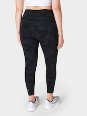 Sweaty Betty Ultra Black Camo Print 7/8 Length Power 7/8 Workout Leggings - Image 2 of 8