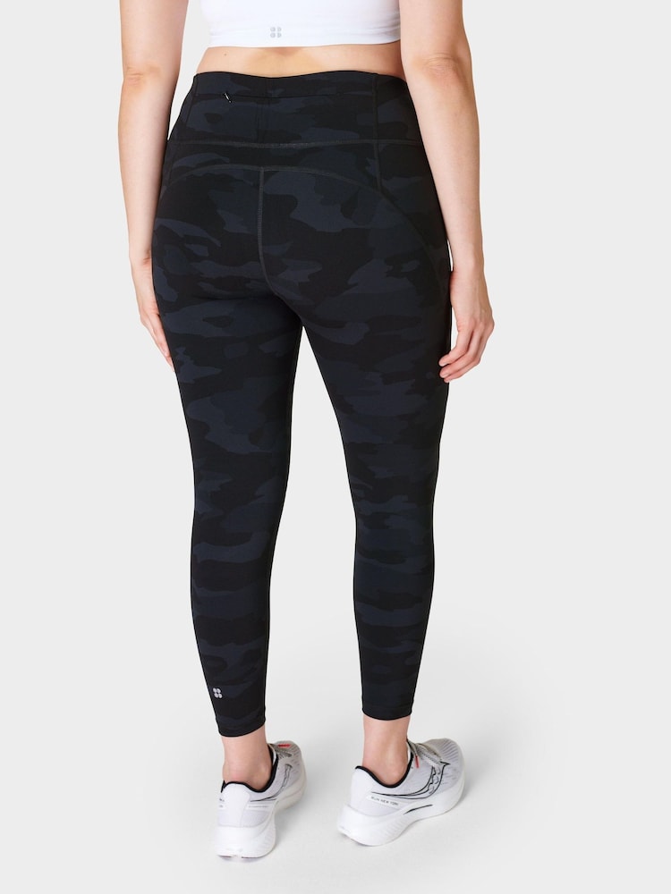 Sweaty Betty Ultra Black Camo Print 7/8 Length Power 7/8 Workout Leggings - Image 2 of 8