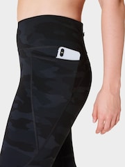 Sweaty Betty Ultra Black Camo Print 7/8 Length Power 7/8 Workout Leggings - Image 7 of 8
