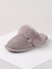 Just Sheepskin Light Grey Ladies Duchess Slippers - Image 2 of 5