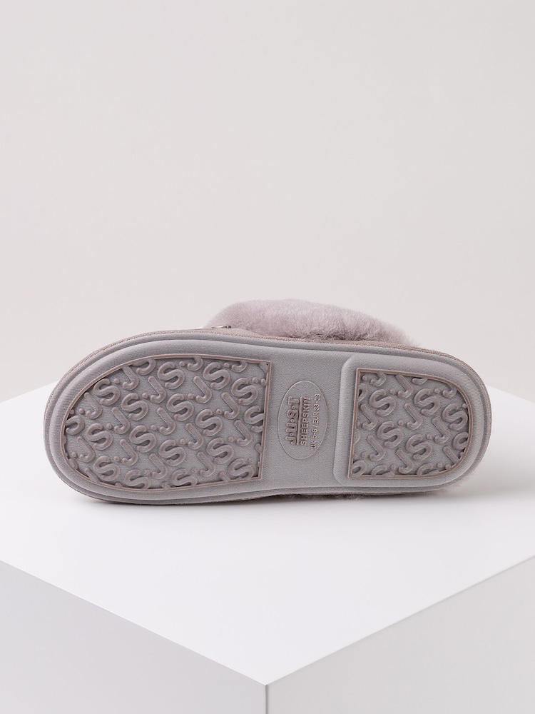 Just Sheepskin Light Grey Ladies Duchess Slippers - Image 5 of 5