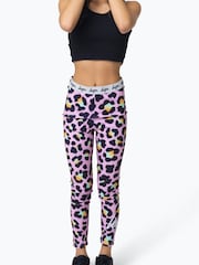 Hype. Girls Purple Multi Disco Leopard Leggings - Image 1 of 6