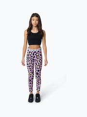 Hype. Girls Purple Multi Disco Leopard Leggings - Image 2 of 6