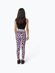 Hype. Girls Purple Multi Disco Leopard Leggings - Image 3 of 6