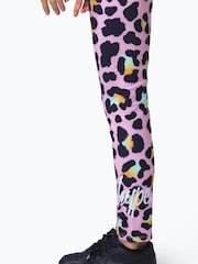 Hype. Girls Purple Multi Disco Leopard Leggings - Image 4 of 6