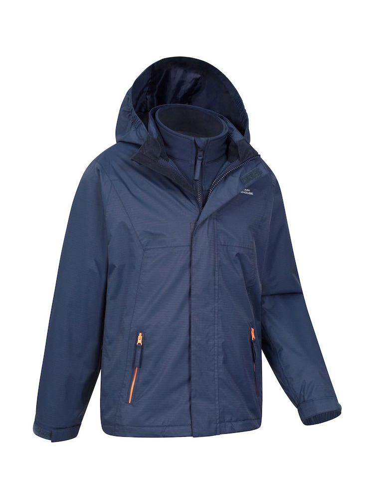 Mountain Warehouse Blue Bracken Kids Waterproof 3 In 1 Jacket - Image 4 of 4