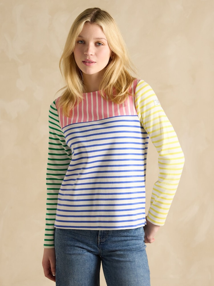 Joules Harbour Multi Hotchpotch Boat Neck Breton Top - Image 1 of 6