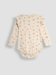 JoJo Maman Bébé Pink Floral & Spot Round Neck Rib Bodies 2 Pack - Image 2 of 7