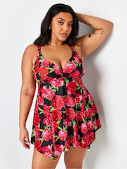 Yours Curve Black Hanky Swim Dress - Image 1 of 4