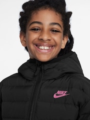 Nike Black/Pink Synthetic Fill Hooded Jacket - Image 3 of 5