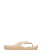 Crocs Cream Classic Flip Flop Sandals - Image 1 of 6