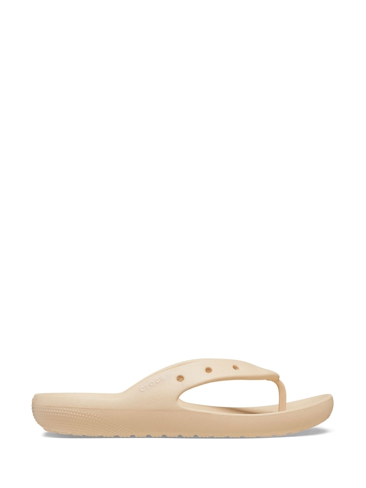 Crocs Cream Classic Flip Flop Sandals - Image 1 of 6
