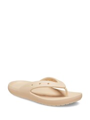 Crocs Cream Classic Flip Flop Sandals - Image 2 of 6