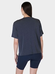 Sweaty Betty Navy Blue Soft Flow Studio T-Shirt - Image 2 of 8