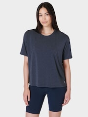 Sweaty Betty Navy Blue Soft Flow Studio T-Shirt - Image 3 of 8