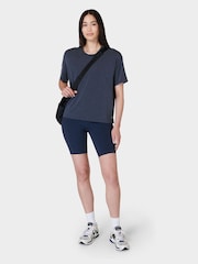 Sweaty Betty Navy Blue Soft Flow Studio T-Shirt - Image 4 of 8