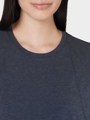 Sweaty Betty Navy Blue Soft Flow Studio T-Shirt - Image 5 of 8