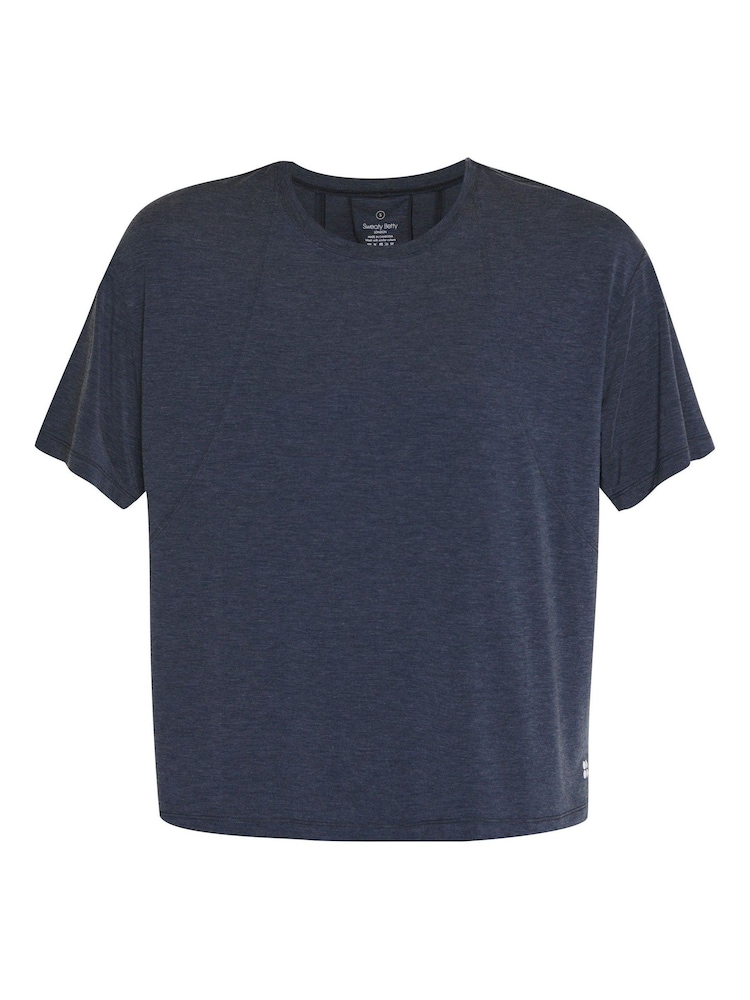 Sweaty Betty Navy Blue Soft Flow Studio T-Shirt - Image 8 of 8