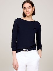 Azul - Tommy Hilfiger Jersey Stitch T-Shirt - Imagen 1 de 6