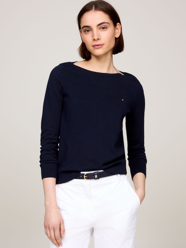 Azul - Tommy Hilfiger Jersey Stitch T-Shirt - Imagen 1 de 6