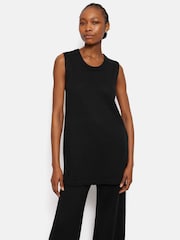 Jigsaw Black Linen Cotton Knitted Tunic - Image 1 of 7