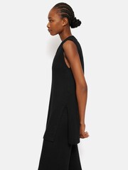 Jigsaw Black Linen Cotton Knitted Tunic - Image 2 of 7