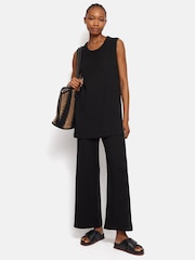 Jigsaw Black Linen Cotton Knitted Tunic - Image 3 of 7