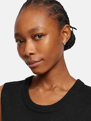 Jigsaw Black Linen Cotton Knitted Tunic - Image 4 of 7