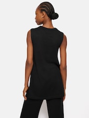 Jigsaw Black Linen Cotton Knitted Tunic - Image 5 of 7