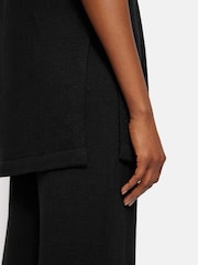 Jigsaw Black Linen Cotton Knitted Tunic - Image 6 of 7
