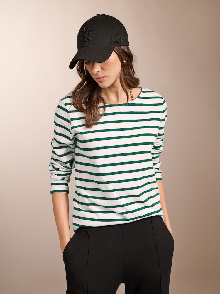 Baukjen Red Stripe Ashley 100% Cotton Stripe White Top - Image 1 of 5
