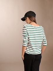 Baukjen Red Stripe Ashley 100% Cotton Stripe White Top - Image 2 of 5