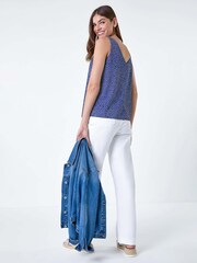 Roman Blue Polka Dot Print Cami Top - Image 3 of 5