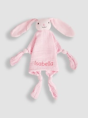 JoJo Maman Bébé Bunny Muslin Personalised Comforter - Image 1 of 2