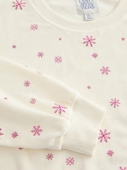 Bath & Body Works Pink/Cream Twosie Snowflake Pyjamas - Image 10 of 12