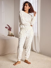 Bath & Body Works Pink/Cream Twosie Snowflake Pyjamas - Image 2 of 12