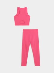 River Island Pink Girls 100% Cotton Active Tank and Leggings Set - Image 2 of 4