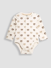 JoJo Maman Bébé Natural Printed Bear And Appliqué Pocket Bodies 2 Pack - Image 3 of 6