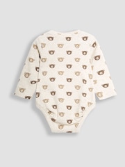 JoJo Maman Bébé Natural Printed Bear And Appliqué Pocket Bodies 2 Pack - Image 4 of 6