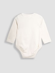 JoJo Maman Bébé Natural Printed Bear And Appliqué Pocket Bodies 2 Pack - Image 5 of 6