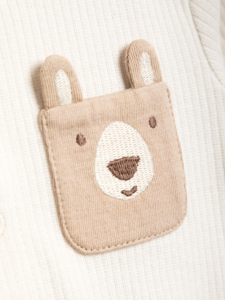 JoJo Maman Bébé Natural Printed Bear And Appliqué Pocket Bodies 2 Pack - Image 6 of 6 JoJo Maman Bébé Natural Printed Bear And Appliqué Pocket Bodies 2 Pack - Image 6 of 6