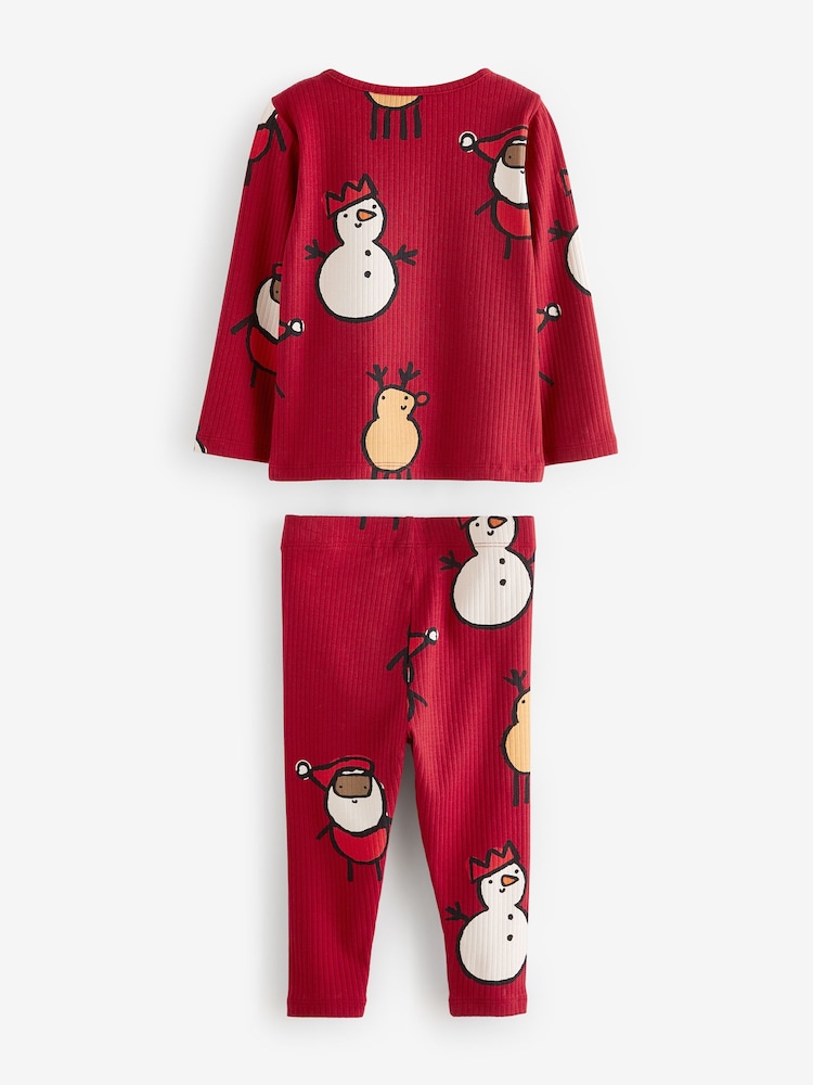 Santa, rot - Set aus geripptem Langarm-Weihnachtsoberteil und Leggings (3Monate bis7Jahre) - Bild 2 von 3 Santa, rot - Set aus geripptem Langarm-Weihnachtsoberteil und Leggings (3Monate bis7Jahre) - Bild 2 von 3
