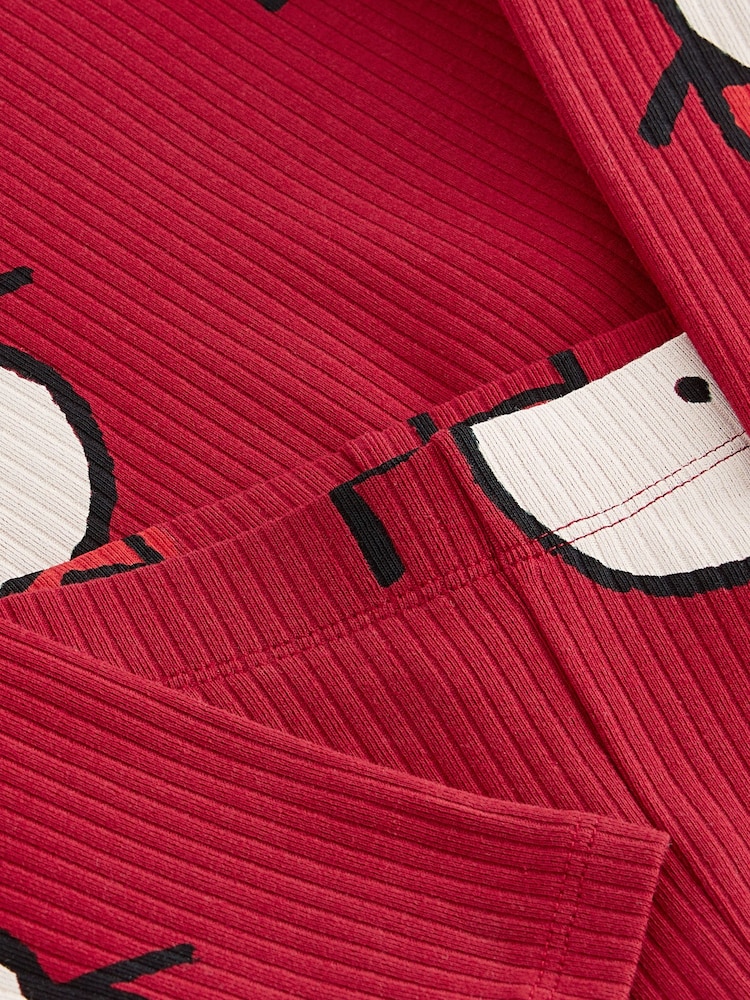 Red Santa Rib Long Sleeve Christmas Top and Leggings Set (3mths-7yrs) - Image 3 of 3