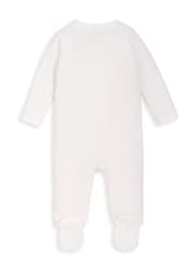 Mamas & Papas Rib White Zip Sleepsuit - Image 2 of 3