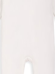 Mamas & Papas Rib White Zip Sleepsuit - Image 3 of 3