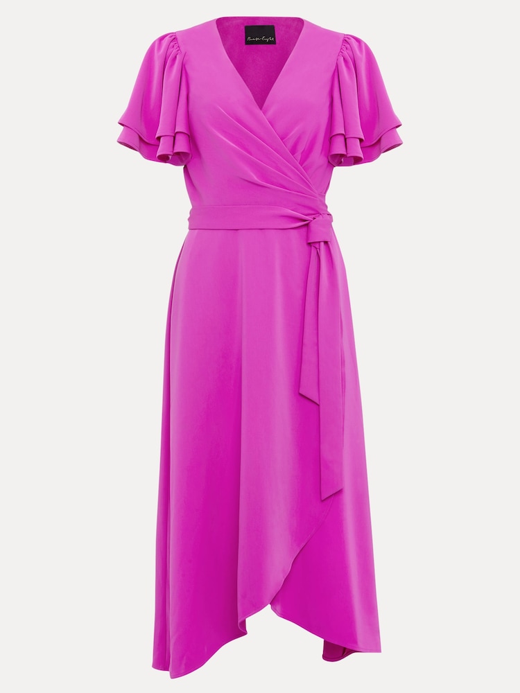 Phase Eight Magenta Purple Gian Wrap Midi Dress - Image 6 of 6